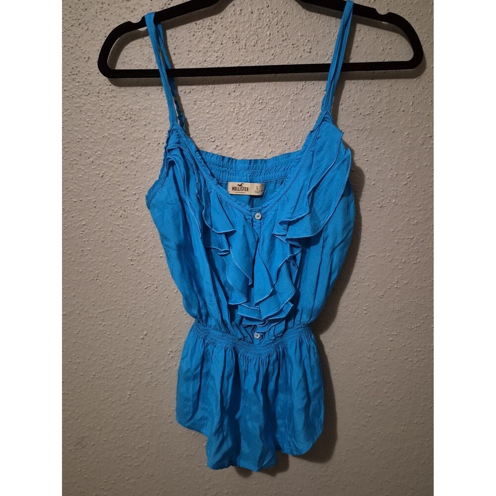 VTG Hollister L Ruffled Baby Doll Cami Tip Indie Bella Swan Y2K Elena Gilbert